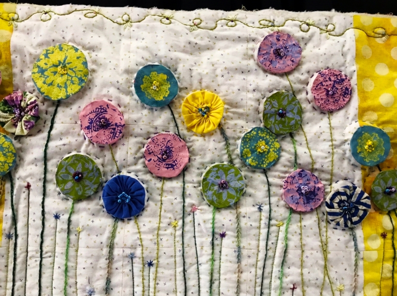 Detail of Wild Flowers quilt.